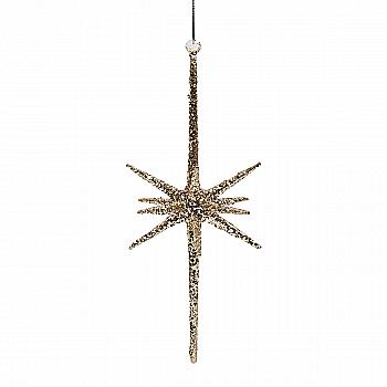 Ялинкова прикраса "Зірка об’ємна золота" 10*20 см, YQ1463210