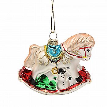 Ялинкова прикраса "Кінь-гойдалка з іграшками" 8,7*4,5*7,1 см, YQ1406874