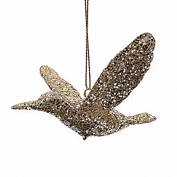 Ялинкова прикраса "Колібрі в блискітках" 10 см, YQ1463115