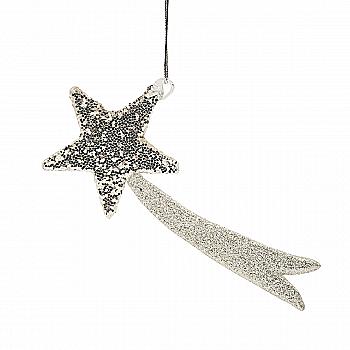 Ялинкова прикраса "Комета срібляста" Ø5*11 см, YQ1463122