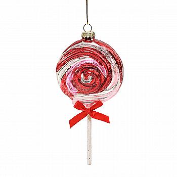 Ялинкова прикраса "Льодяник" рожево-червоний, 8,2*3,4*16,5 см, YQ1409211