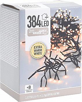 Гирлянда пучковая с LED-ламп, 384 шт., экстра тепло-белый свет, черная проволока (от сети), AX8502310