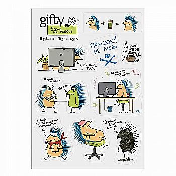 Набор наклеек "Еж на работе", AA-0166581
