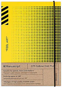 Скетчбук А5 Off-yellow Dot Plus, 150 г/м², 160 арк, кремовый, Manuscript