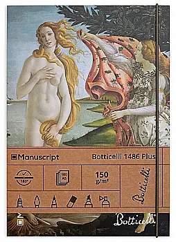 Скетчбук А5 Botticelli 1486 Plus, 150 г/м², 160 арк. на гумці, кремовий, Manuscript