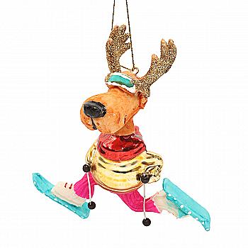 Ялинкова прикраса "Олень на лижах" 10,5*12,2 см, YQ1409212