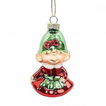 Ялинкова прикраса "Різдвяний ельф у червоному" 5,4*5,6*12,5 см, YQ1465881