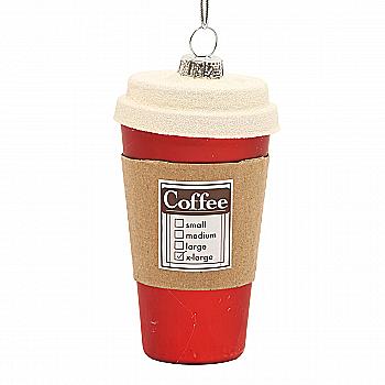 Ялинкова прикраса "Стакан кави" 5,5*9,6 см, біло-червоний, YQ1405061