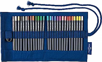 Карандаши 28 цв. Goldfaber в тканевом пенале-ролле с аксессуарами, 114752 Faber-Castell