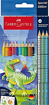 Карандаши 10 цв. Grip + 3 карандаша металлик 201545, Faber-Castell