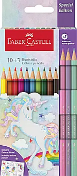 Карандаши 10 цв. Unicorn + 3 пастельных цвета 111219, Faber-Castell