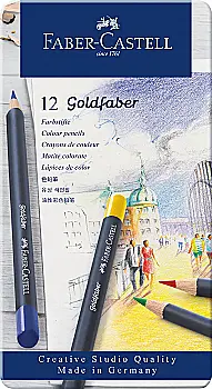 Карандаши 12 цв. Goldfaber Colour pencil в металлической коробке, 114712 Faber-Castell
