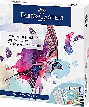 Фарби акварельні 12 кол. Watercolours Painting Set, тубах по 9 мл з аксесуарами, 169618 Faber-Castell