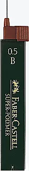 Грифель для механічного олівця Fineline lead Super-Polymer 0,5 мм, B, 120501 Faber-Castell