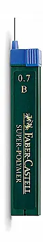 Грифель для механічного олівця Fineline lead Super-Polymer 0,7 мм, B, 120701 Faber-Castell
