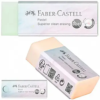 Гумка вінілова Dust-free Pastel, кольори пастельні асорті, 187392 Faber-Castell