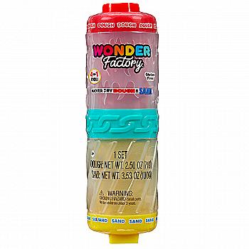 Набір для ліплення 2-В-1 WONDER FACTORY – ЯСКРАВИЙ СТАРТ: МАСА ДЛЯ ЛІПЛЕННЯ І ПІСОК (в ас., в дисп), 595304