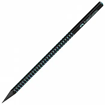 Карандаш чернографитный GRIP Sparkle Midnight ocean трехгранный , 118268 Faber-Castell