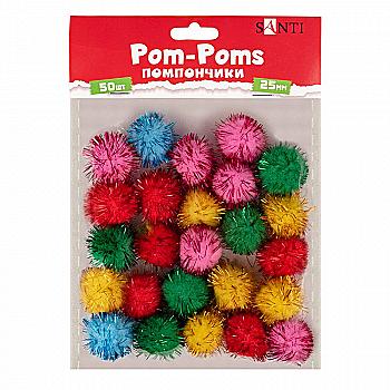 Набір помпонів з люрексом, мікс, 52536317