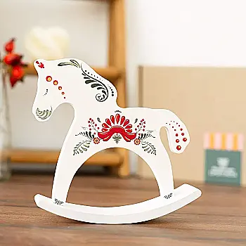 Лошадка-качалка деревянная «Петриковка» (белая)