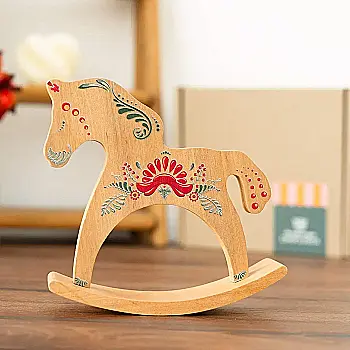 Лошадка-качалка деревянная «Петриковка» (лакированная)