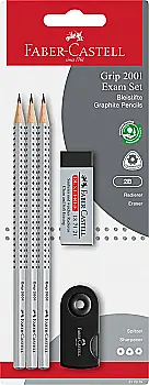 Набор GRIP 2001 карандаш чернографитный 2В 3 шт + чинка 182710 1 шт+ резинка 187121 1 шт, в блистере, 217079 Faber-Castell