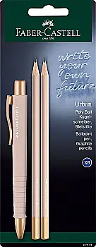 Набор Poly Ball Urban ручка шариковая XB автомат + 2 чернографитных карандаша В Pale rose, в блистере, 241123 Faber-Castell