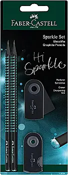 Набор Sparkle Midnight ocean 2 карандаша + резинка + чинка, в блистере, 118295 Faber-Castell