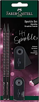 Набор Sparkle Midnight rose 2 карандаша + резинка + чинка, в блистере, 118296 Faber-Castell