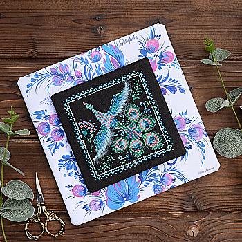 Набор для вышивания крестиком Х-054 "Петриковка. Долголетие (Павлин)" 11*11 см, TelaArtis