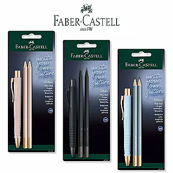 Набор ручек Poly Ball urban шариковая XB автомат + 2 черног. карандаша в ассорти в блистере, 241192 Faber-Castell