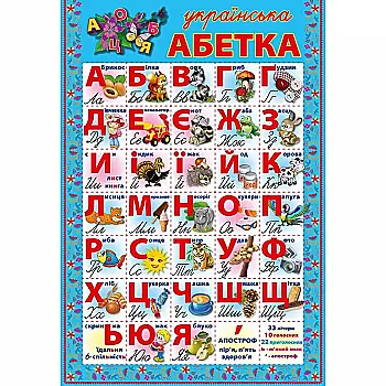 Навчальний посібник "Абетка", (Плакат А2), (у) картон