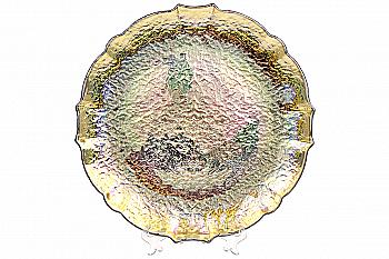 Тарелка сервировочная 33 см, золотой перламутр, 587-023