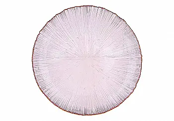 Тарелка сервировочная 33 см, розовый с золотой каймой, 587-027