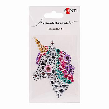 Аплікація SANTI зі страз самоклеючих "Єдиноріг" 7*9 см, 743025
