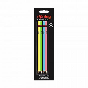 Карандаш графитный Rotring WCP Neon Assorted Colors HB блистер 4шт, R2094213