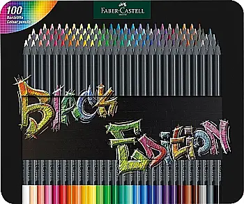 Карандаши 100 цв. трехгранные Black Edition colour pencils, черное дерево, 116490