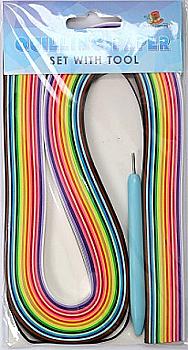 Набір паперу для квілінгу з Інструментом, 150аркушів 520x5мм, 15кольорів, щільність паперу 100г/м2