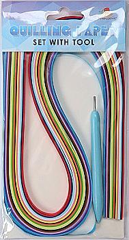 Набір паперу для квілінгу з Інструментом, 150аркушів 520x5мм, 15кольорів, щільність паперу 100г/м2