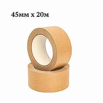 Скотч 45мм*20м 110-120 мкм, бумажный, крафт, (72)