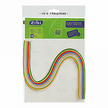 Папір кольоровий для квілінгу, 120г/м2, 420*3 мм, 12 кол., 120шт KIDS Line