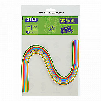 Папір кольоровий для квілінгу, 120г/м2, 420*5 мм, 12 кол., 120шт KIDS Line