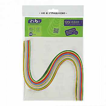 Папір кольоровий для квілінгу, 120г/м2, 420*7 мм, 12 кол., 120шт KIDS Line