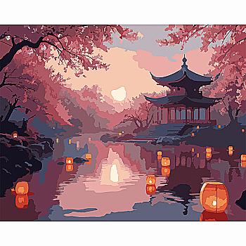 Картина за номерами SANTI "Таємнича Японія" 40*50 см, LED підсвітка, 956643