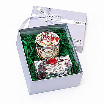 Подарочный набор "Мята перечная и зимний лес" MDW: мыло Зимний лес 246 г, свеча Перечная мята 155 г, A2502WFP