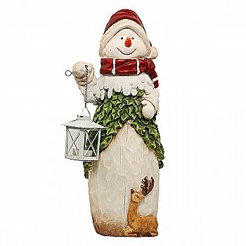 Новогодняя фигурка Снеговик 50 см с фонарём, NY01-331