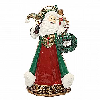 Фигурка декоративная "Санта" 12,5 см, красный с зеленым, 838-251