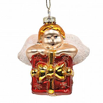Елочное украшение "Ангел с подарком" 5,6*7,6*8,2 см, YQ1409332