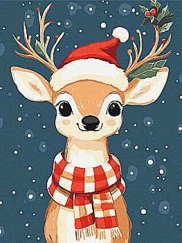 Картина по номерам 30x40 см "Праздничный олененок", KBS0199