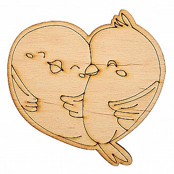 Заготівка дерев`яна День Валентина 4 мм/100*100 мм, ДСВ 053